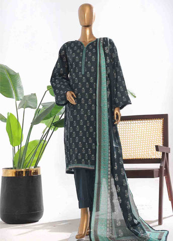Bin Saeed Fabric - WC-013- 3 Piece Printed Stitched Suit