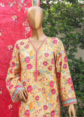 Bin Saeed Fabric - WC-014- 3 Piece Printed Suit