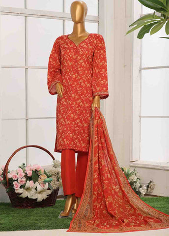Bin Saeed Fabric - WC-019- 3 Piece Printed Suit