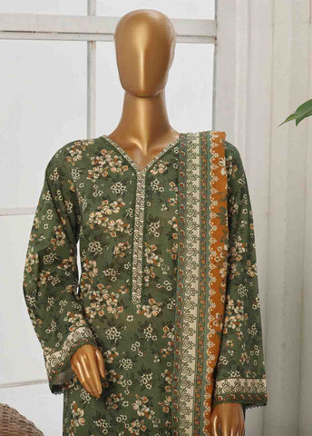 Bin Saeed Fabric - WC-020- 3 Piece Printed Cotton Suit