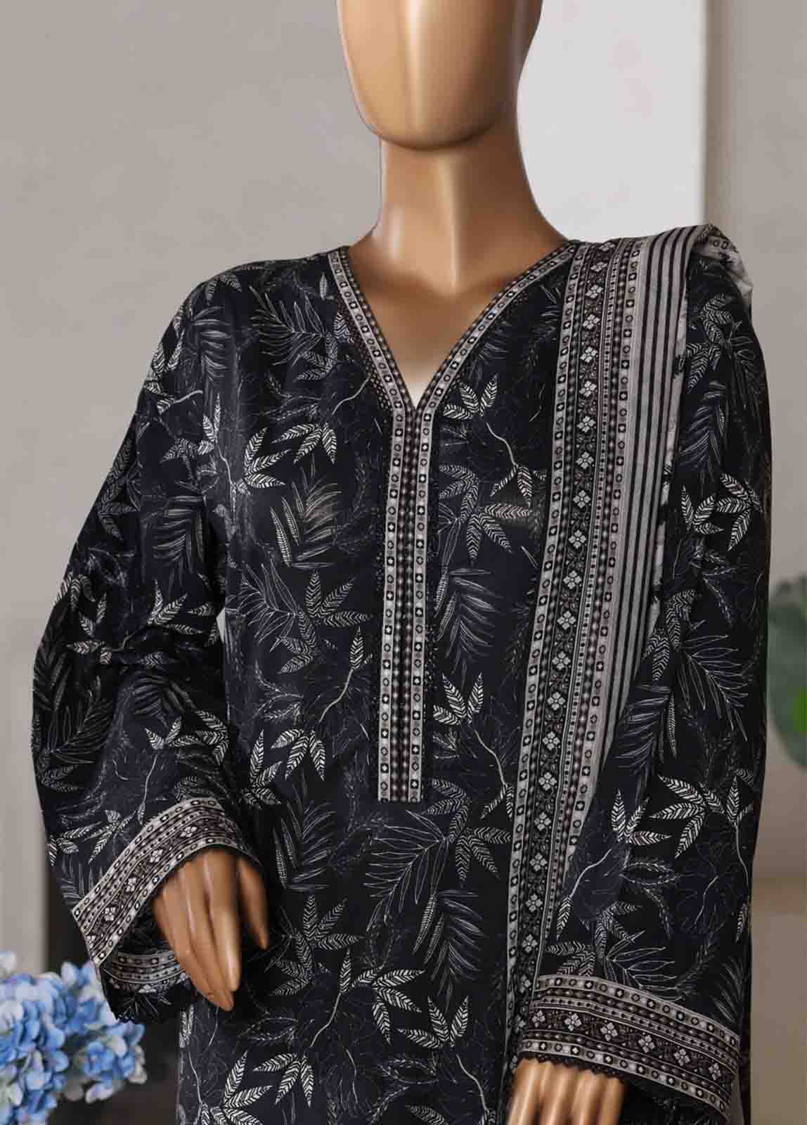 Bin Saeed Fabric - WC-02517- 3 Piece Printed Cotton Stitched Suit