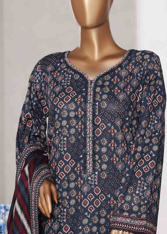 Bin Saeed Fabric - WC-02524- 3 Piece Printed Cotton Stitched Suit