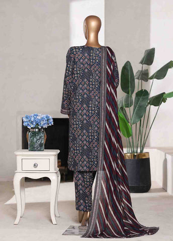 Bin Saeed Fabric - WC-02524- 3 Piece Printed Cotton Stitched Suit