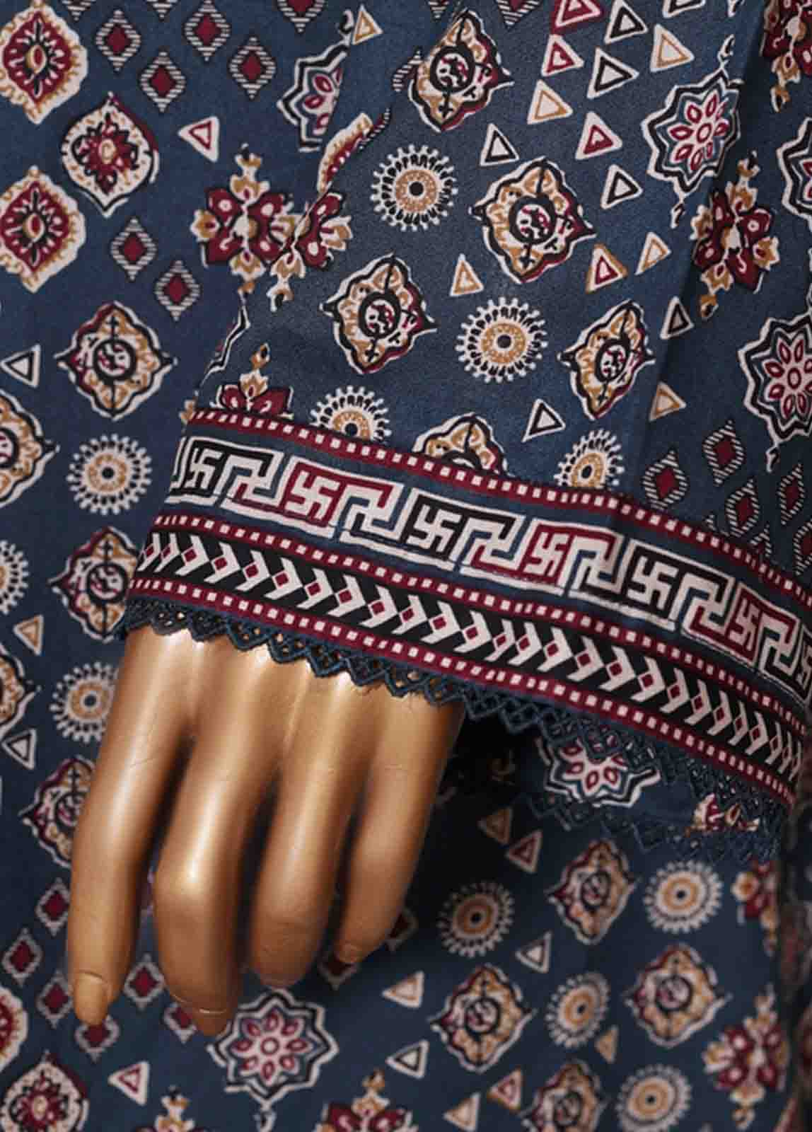 WC-02524- 3 Piece Printed Cotton Stitched Suit