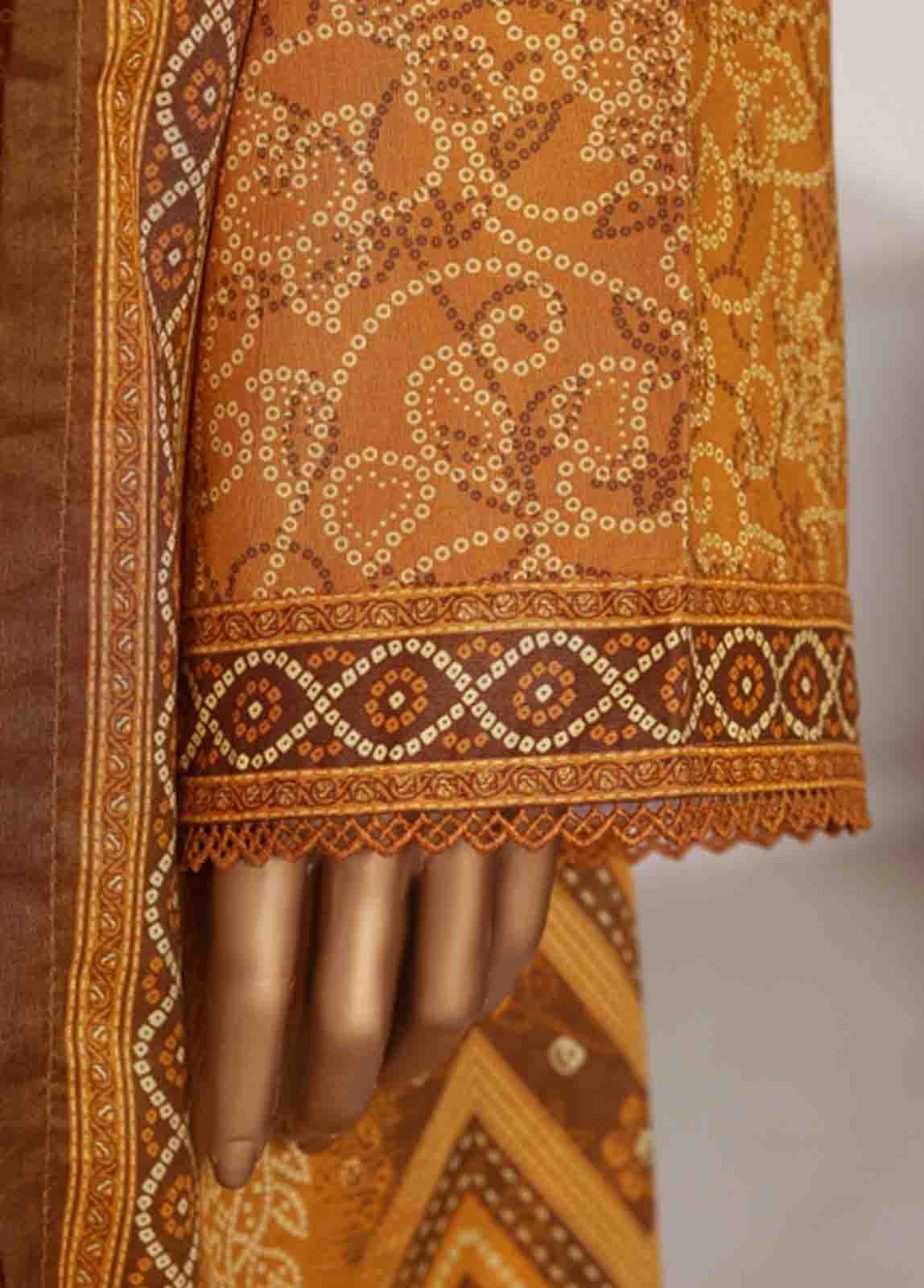 Bin Saeed Fabric - WC-02528- 3 Piece Printed Cotton Stitched Suit