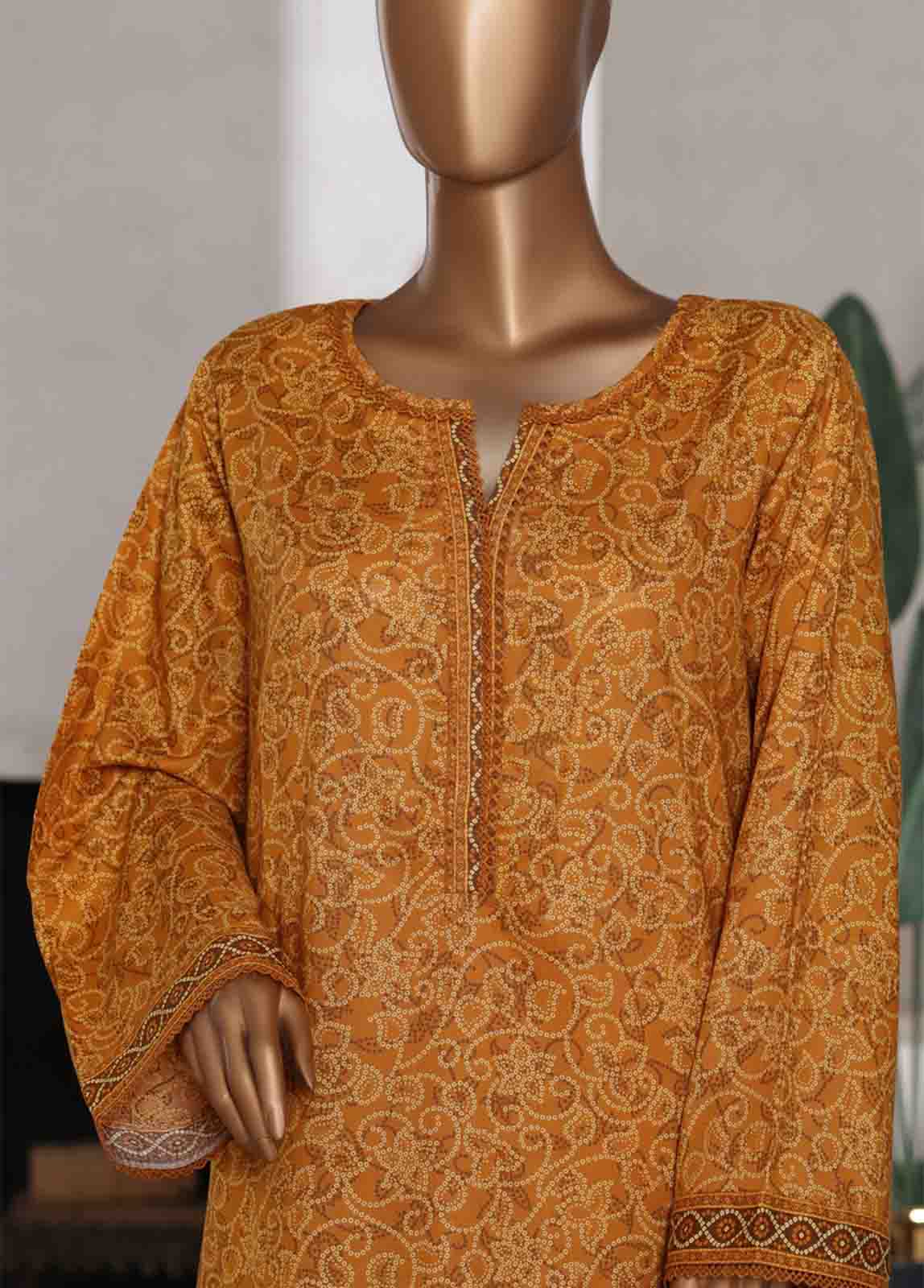 WC-02528- 3 Piece Printed Cotton Stitched Suit