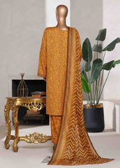 WC-02528- 3 Piece Printed Cotton Stitched Suit