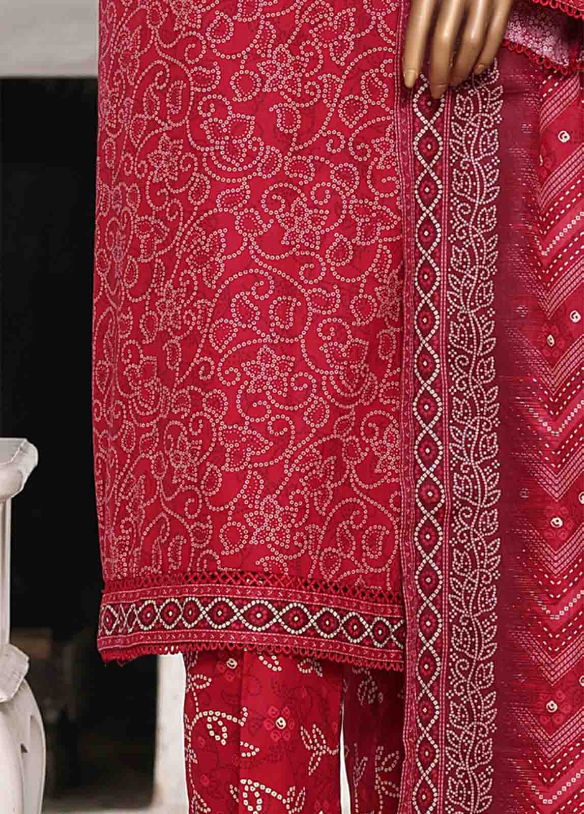 Bin Saeed Fabric - WC-02529- 3 Piece Printed Cotton Stitched Suit