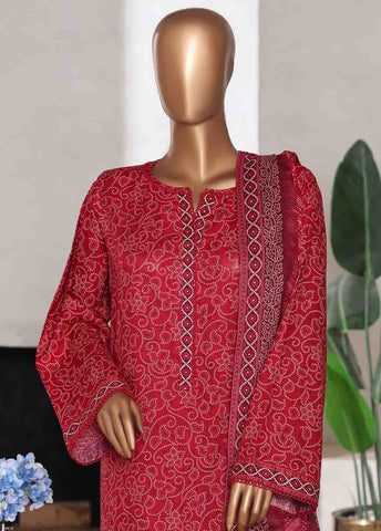 Bin Saeed Fabric - WC-02529- 3 Piece Printed Cotton Stitched Suit