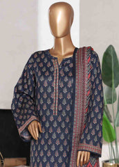 WC-02535- 3 Piece Printed Cotton Stitched Suit