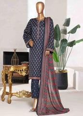 WC-02535- 3 Piece Printed Cotton Stitched Suit