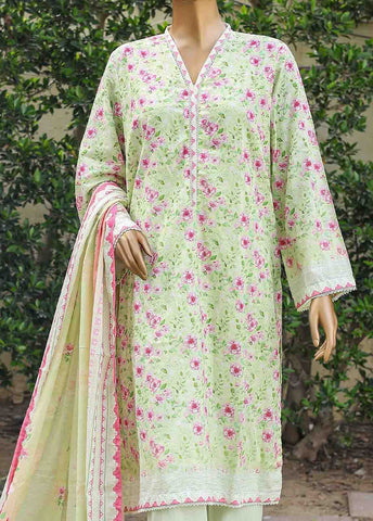 Bin Saeed Fabric - WC-026- 3 Piece Printed Cotton Suit