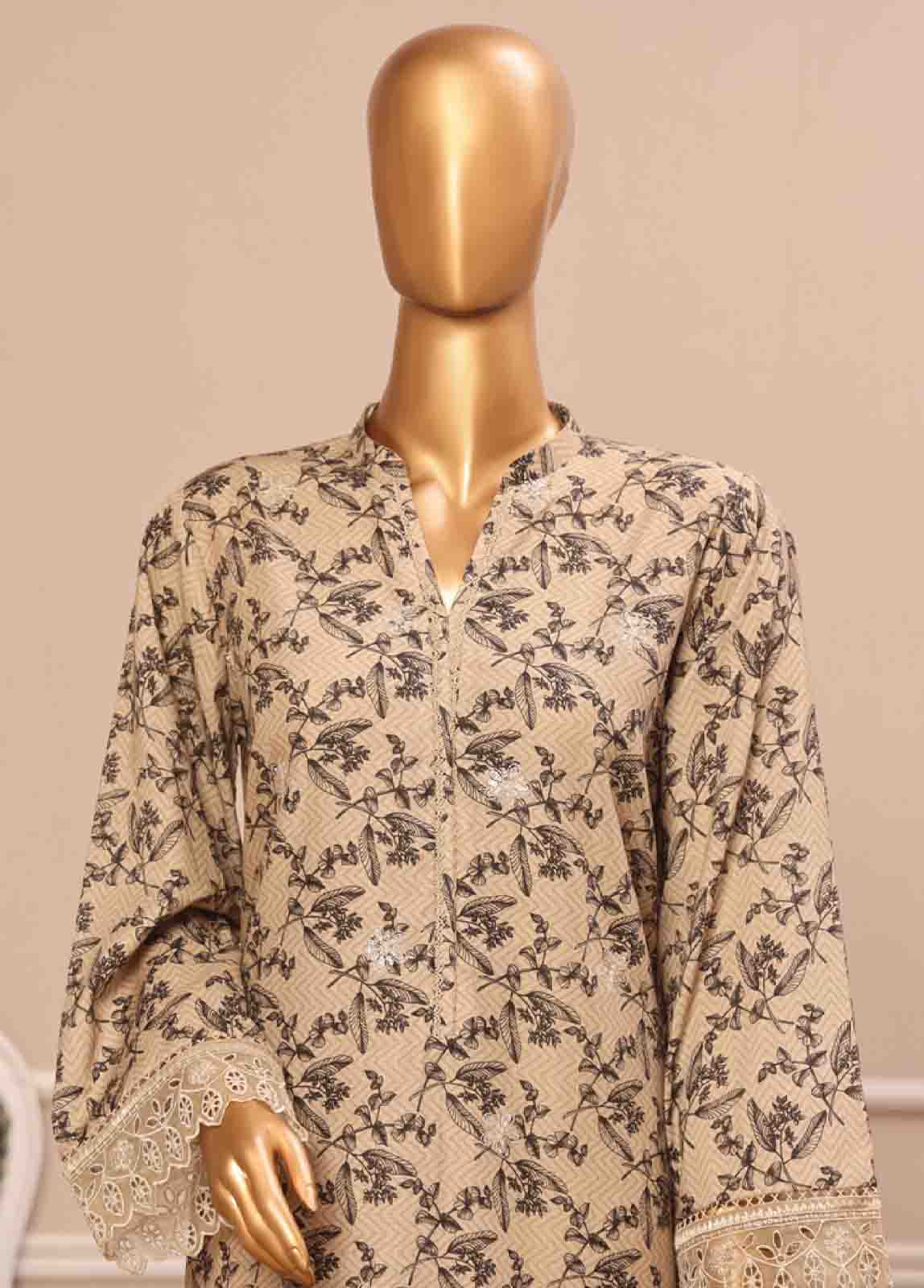 WC-37- 3 Piece Luxury Embroidered Stitched Suit