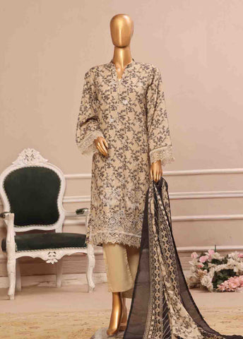 WC-37- 3 Piece Luxury Embroidered Stitched Suit