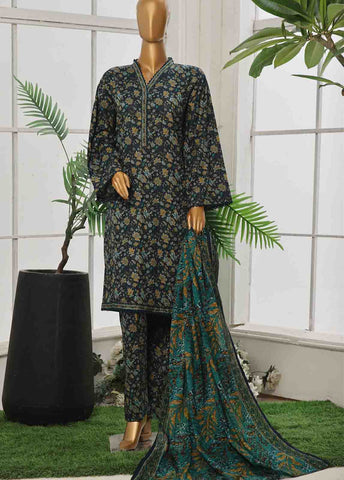 Bin Saeed Fabric - WC-041- 3 Piece Printed Cotton Suit