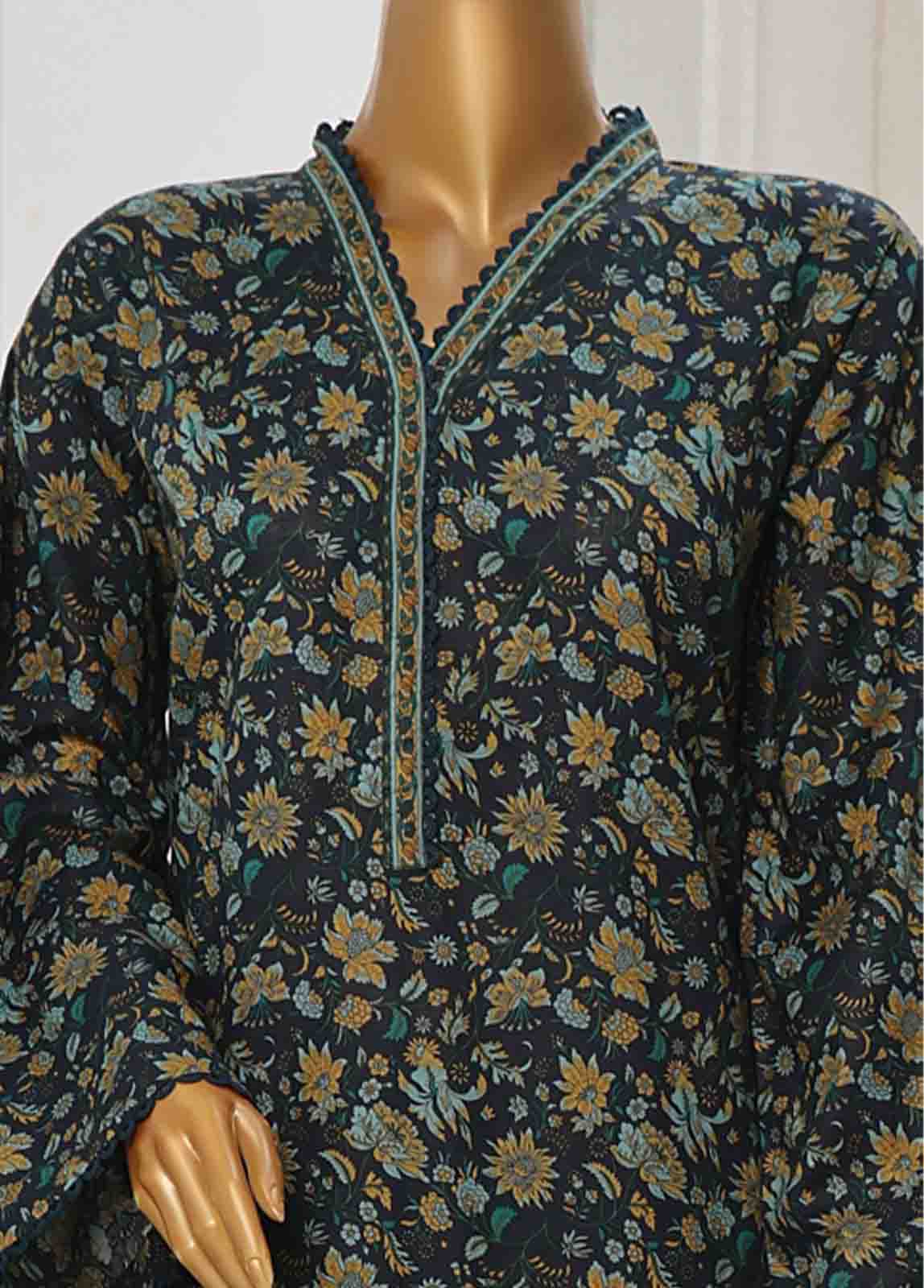 Bin Saeed Fabric - WC-041- 3 Piece Printed Cotton Suit