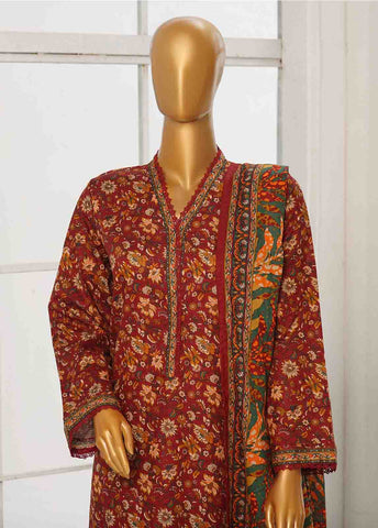 Bin Saeed Fabric - WC-042- 3 Piece Printed Cotton Suit