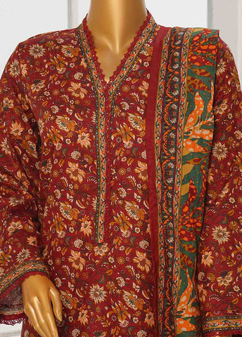 Bin Saeed Fabric - WC-042- 3 Piece Printed Cotton Suit