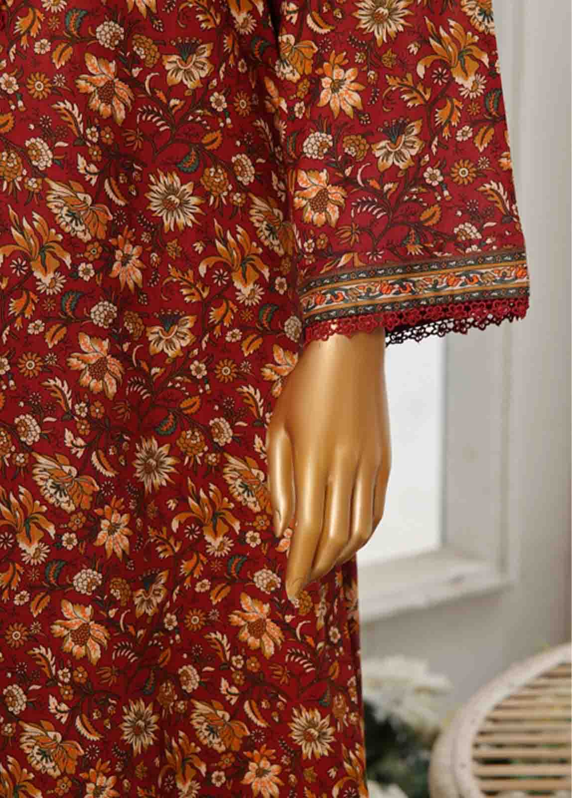 Bin Saeed Fabric - WC-042- 3 Piece Printed Cotton Suit