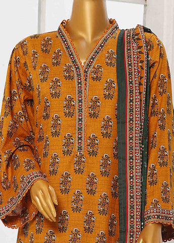 Bin Saeed Fabric - WC-043- 3 Piece Printed Cotton Suit