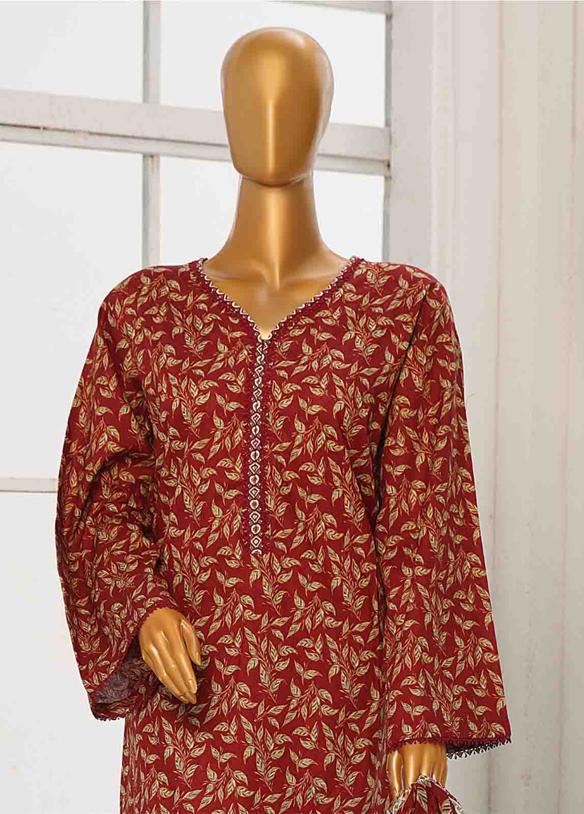 Bin Saeed Fabric - WC-045- 3 Piece Printed Cotton Suit