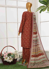 WC-045- 3 Piece Printed Cotton Suit