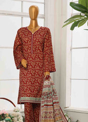 WC-045- 3 Piece Printed Cotton Suit