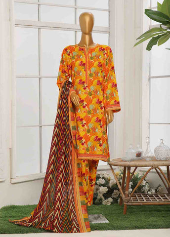 Bin Saeed Fabric - WC-047- 3 Piece Printed Suit