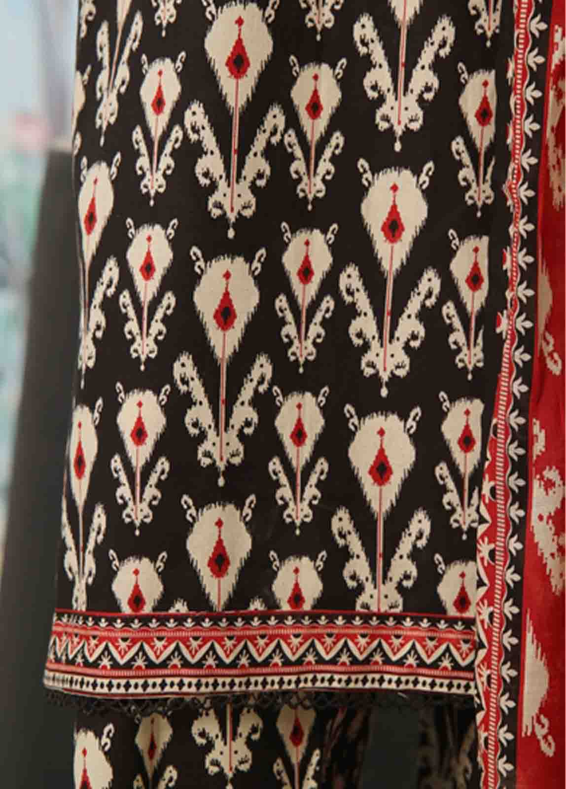 Bin Saeed Fabric - WC-049- 3 Piece Printed Cotton Suit