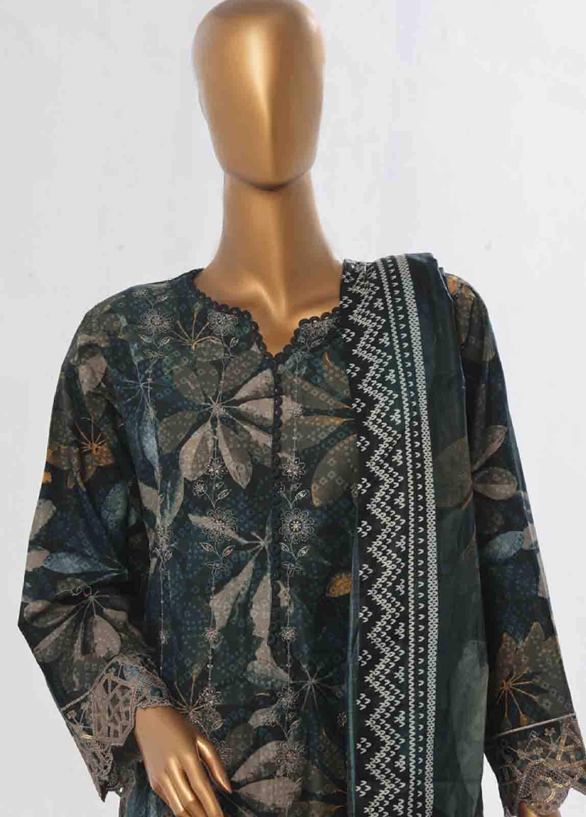 Bin Saeed Fabric - WC-11- 3 Piece Luxury Embroidered Stitched Suit