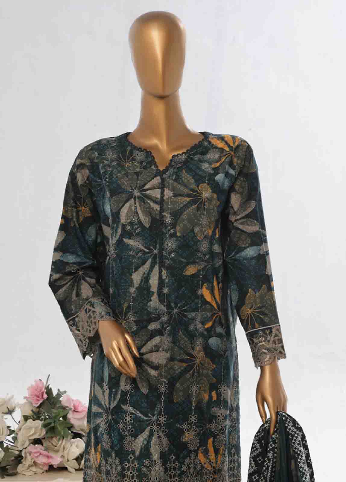 Bin Saeed Fabric - WC-11- 3 Piece Luxury Embroidered Stitched Suit