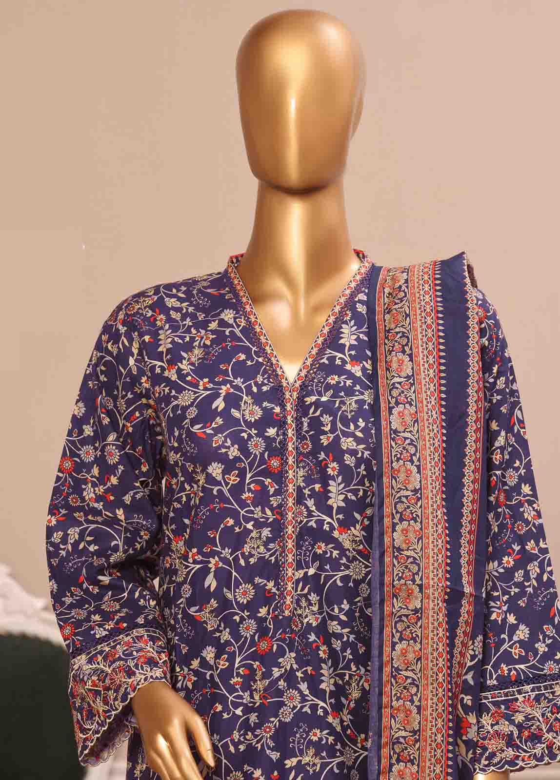 Bin Saeed Fabric - WC-17- 3 Piece Luxury Embroidered Stitched Suit