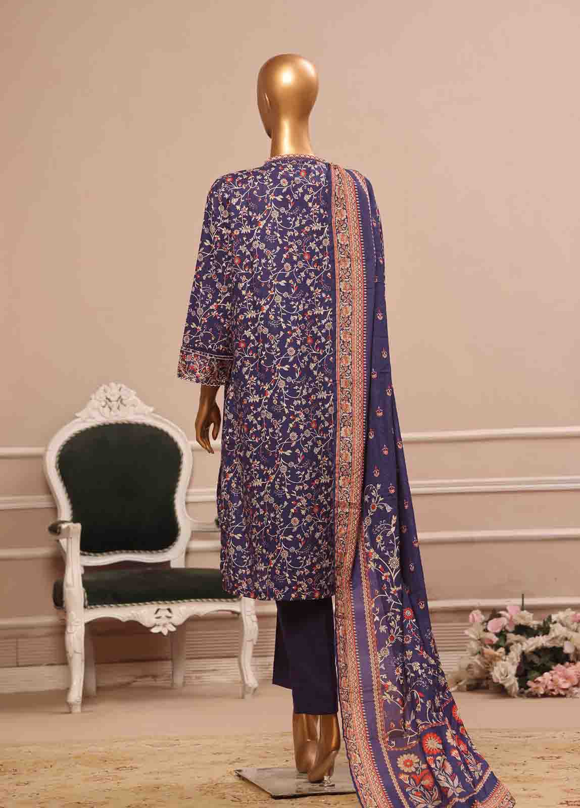 Bin Saeed Fabric - WC-17- 3 Piece Luxury Embroidered Stitched Suit