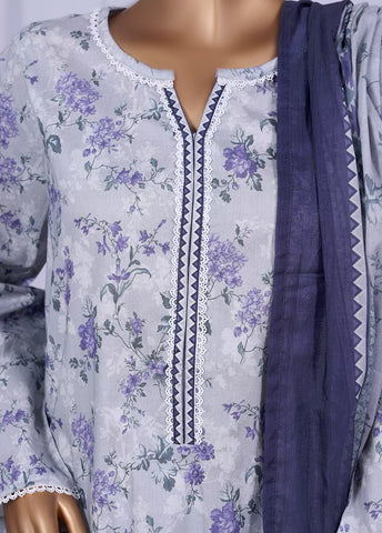 WC-2503- 3 Piece Printed Cotton Stitched Suit