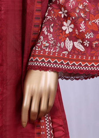 WC-2504- 3 Piece Printed Cotton Stitched Suit