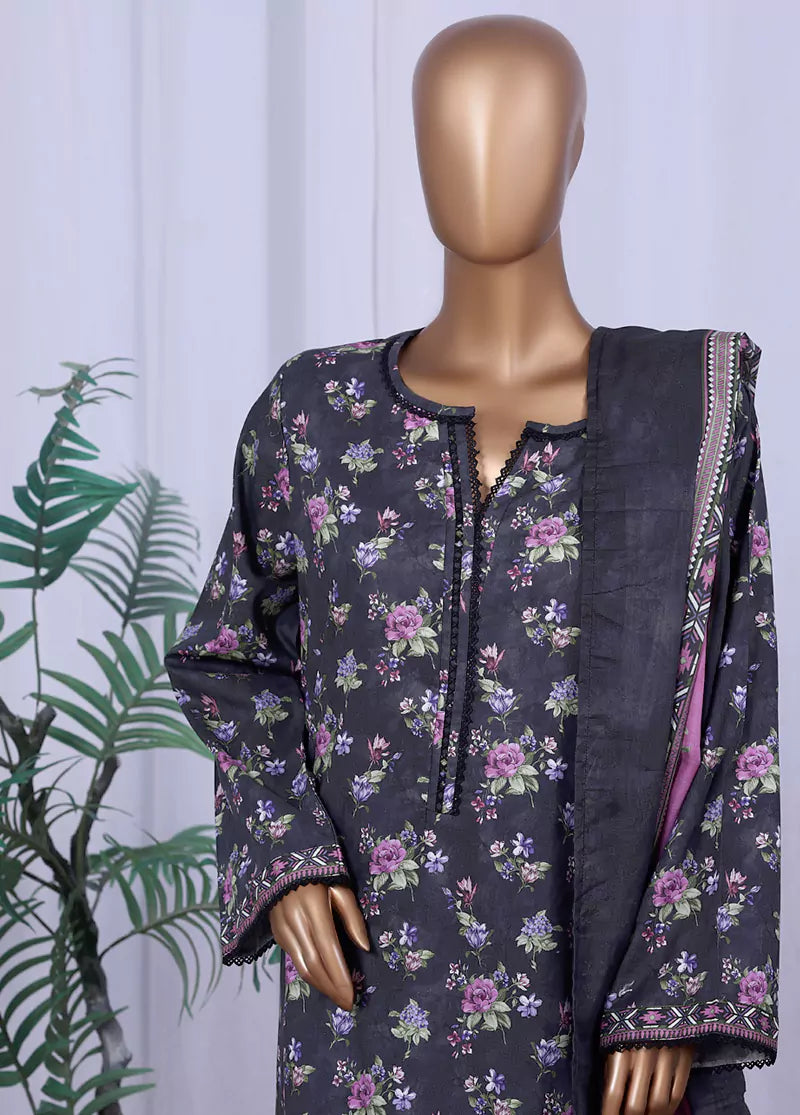 WC-2506- 3 Piece Printed Cotton Stitched Suit