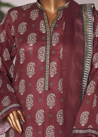 WC-2507- 3 Piece Printed Cotton Stitched Suit