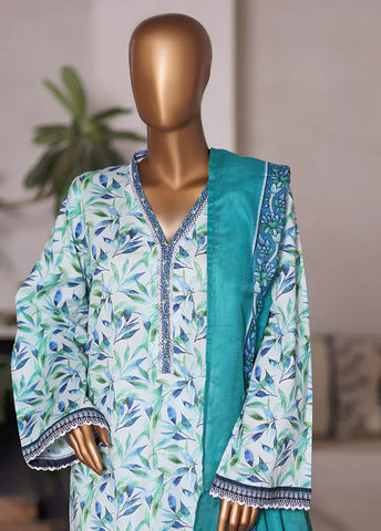 WC-2509- 3 Piece Printed Cotton Stitched Suit
