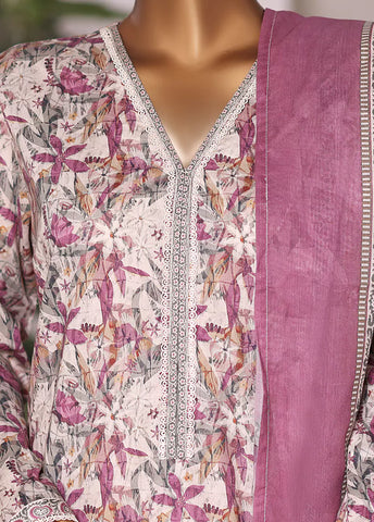 WC-2513- 3 Piece Printed Cotton Stitched Suit