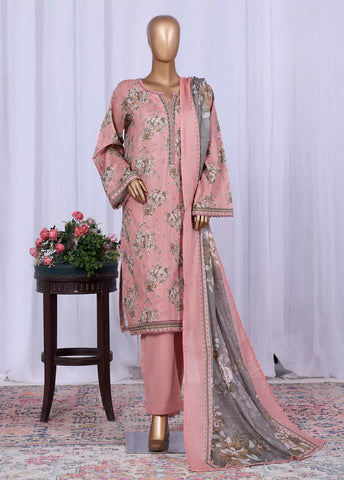 WC-2515- 3 Piece Printed Cotton Stitched Suit