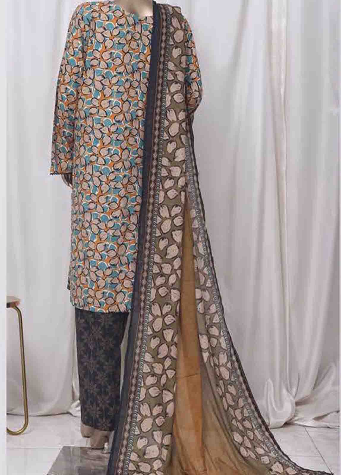 Bin Saeed Fabric - WC-2516- 3 Piece Printed Cotton Stitched Suit