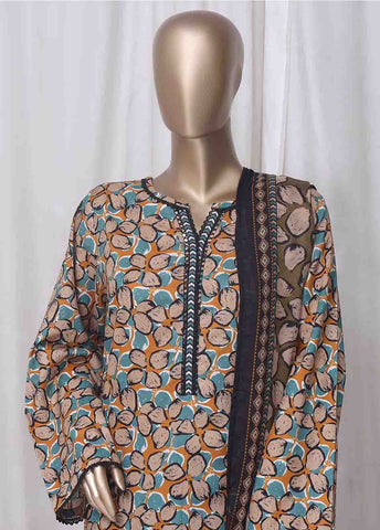 Bin Saeed Fabric - WC-2516- 3 Piece Printed Cotton Stitched Suit