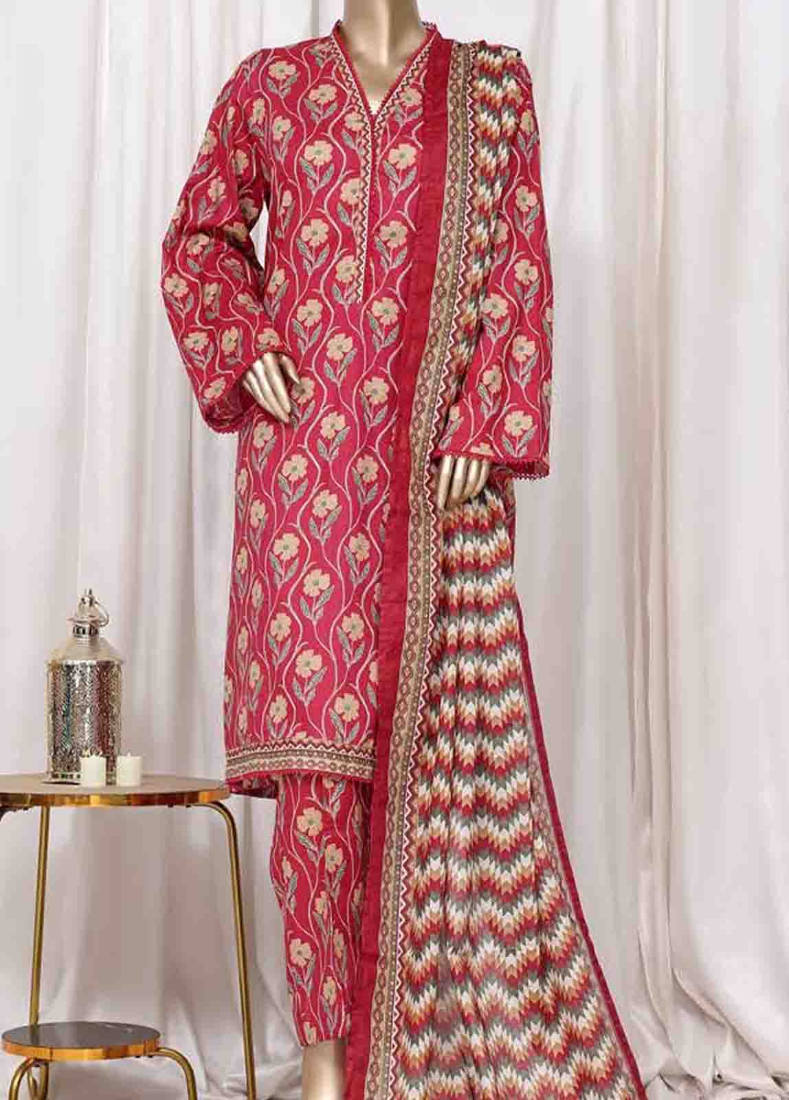 Bin Saeed Fabric - WC-2519- 3 Piece Printed Cotton Stitched Suit