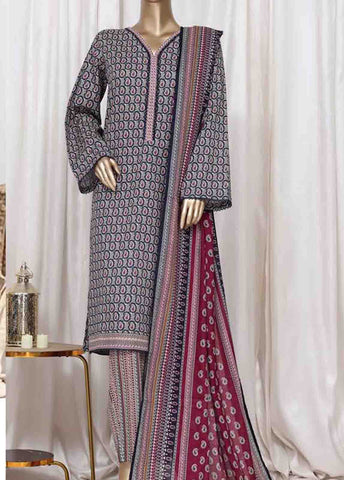 Bin Saeed Fabric - WC-2520- 3 Piece Printed Cotton Stitched Suit