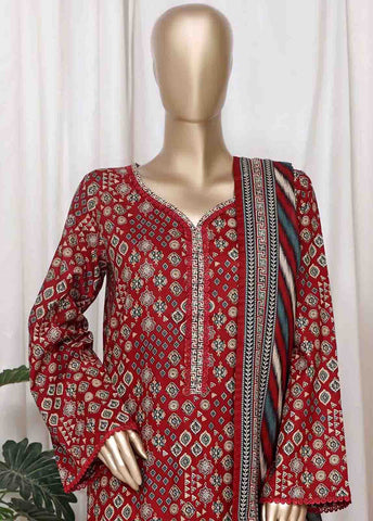 Bin Saeed Fabric - WC-2521- 3 Piece Printed Cotton Stitched Suit