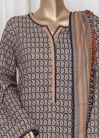 Bin Saeed Fabric - WC-2523- 3 Piece Printed Cotton Stitched Suit