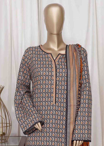 Bin Saeed Fabric - WC-2523- 3 Piece Printed Cotton Stitched Suit