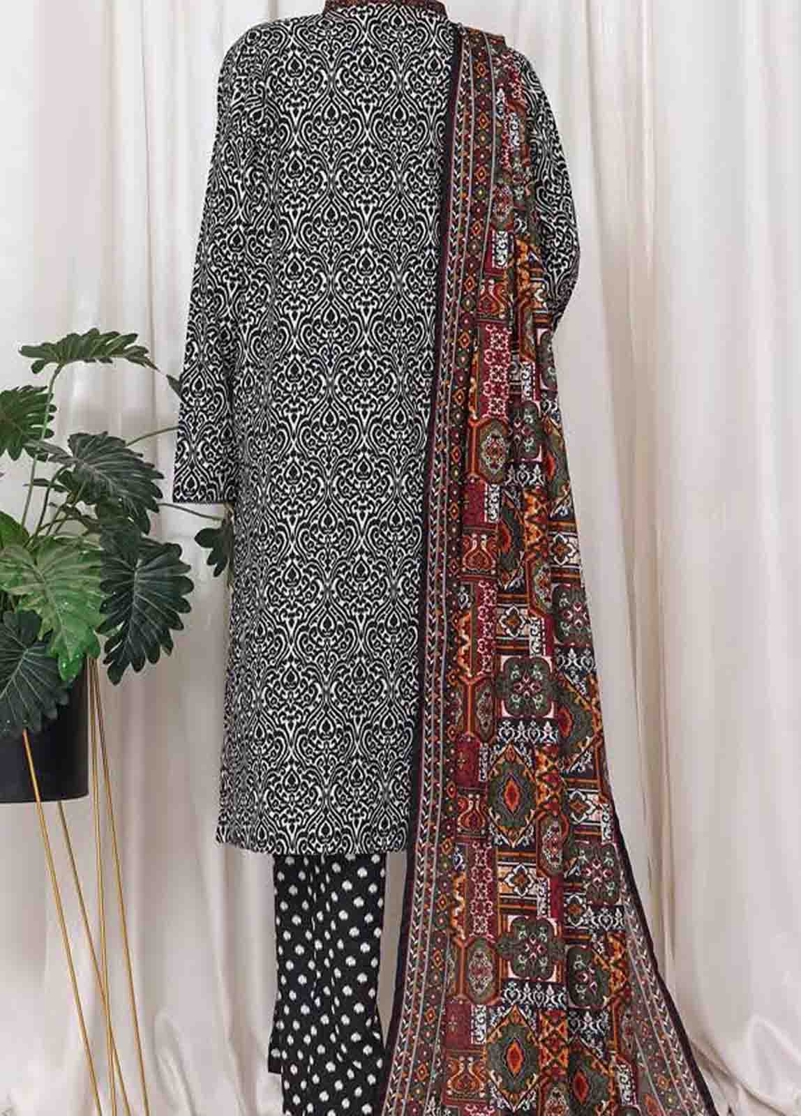 Bin Saeed Fabric - WC-2525- 3 Piece Printed Cotton Stitched Suit