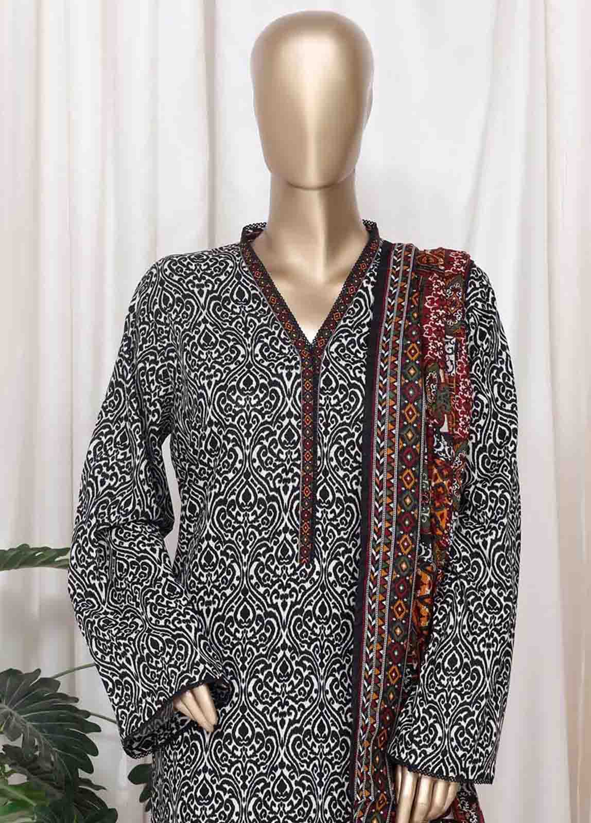 Bin Saeed Fabric - WC-2525- 3 Piece Printed Cotton Stitched Suit