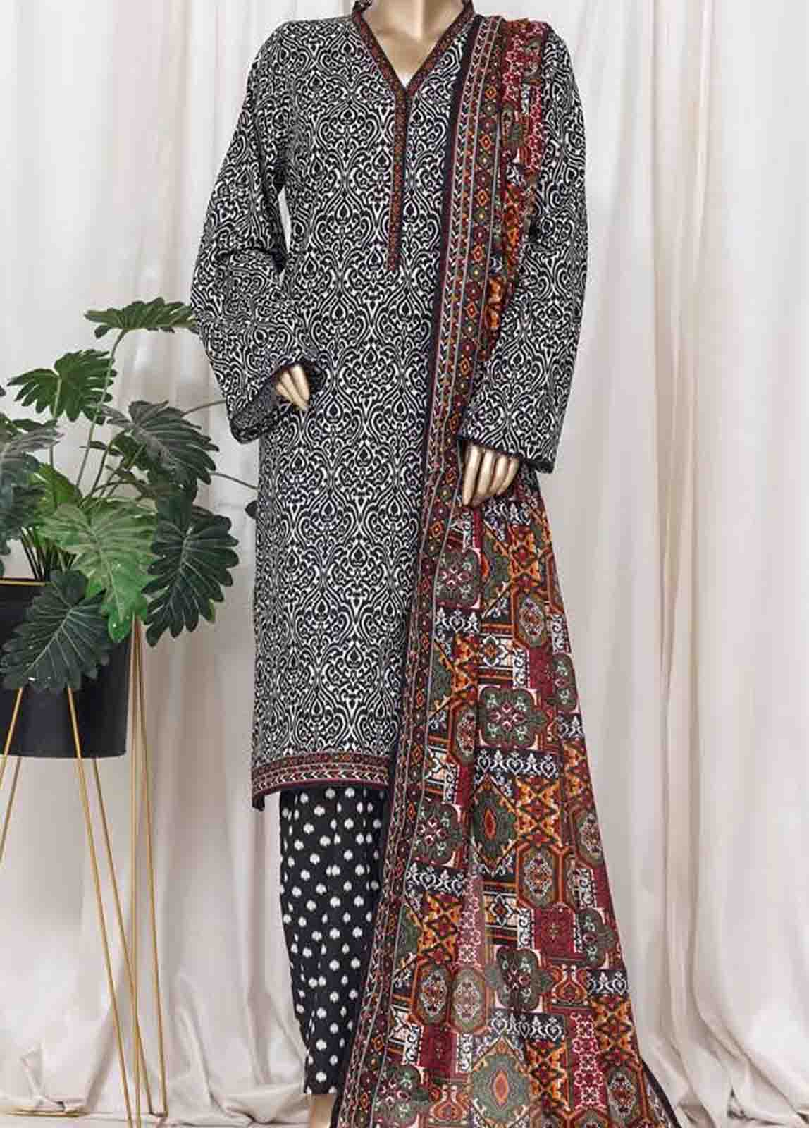 Bin Saeed Fabric - WC-2525- 3 Piece Printed Cotton Stitched Suit